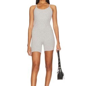 ALO Yoga Women’s Ribbed Gray Bodysuit Size LARGE